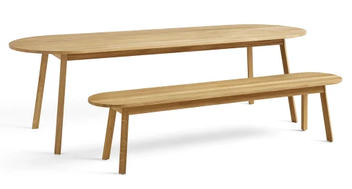 Hay Ovaler Tisch Triangle Holz Beige / 250 X 85 Cm - Eiche Shop