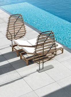 Ethimo Paravent Clostra Holz Natur / L 123 X H 175 Cm - Teak/ Natur - Warmes Grau Online