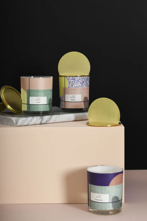 ENOstudio Parfumierte Kerze Morris - Aube Metall Glas Bunt Gold / Birnbaum - Messingdeckel - Bunt - Messing Hot