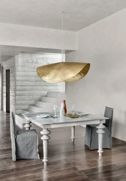 Gervasoni Pendelleuchte Brass 96 Gold Metall / L 120 Cm - Messing/ Matt Best