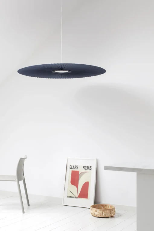 Harto Pendelleuchte Carmen Small Textil/ Led - O 90 Cm - Stoff Mit Plissee-Effekt - Weis Outlet