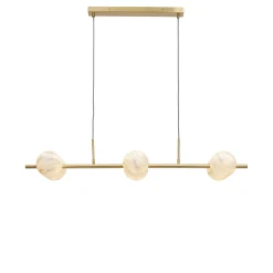 It's about Romi Pendelleuchte Carrara Metall Weis Gold / 6 Kugeln - Glas In Marmoroptik / L 105 X H 20 Cm - Gold - Weis Flash Sale