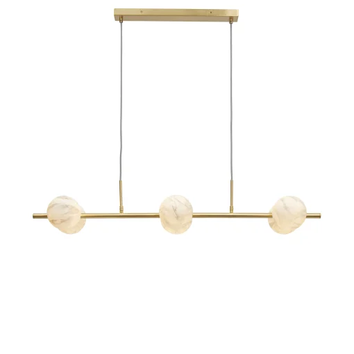 It's about Romi Pendelleuchte Carrara Metall Weis Gold / 6 Kugeln - Glas In Marmoroptik / L 105 X H 20 Cm - Gold - Weis Flash Sale