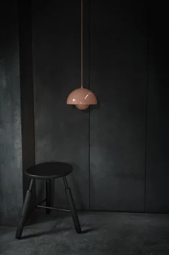 &tradition Pendelleuchte Flowerpot Vp1 Metall Schwarz / O 23 Cm - Von Verner Panton, 1969 - Schwarz Mattiert New