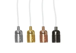 Frama Pendelleuchte Kit Textil Schwarz / Set Aus Kabel Mit Weiser Textilummantelung + E27-Fassung - Chromschwarz Outlet