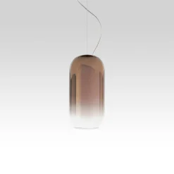 Artemide Pendelleuchte Gople Mini Glas Transparent Metall / Glas - H 29 Cm - Bronze - Transparent Store
