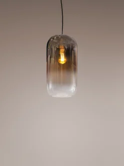 Artemide Pendelleuchte Gople Mini Glas Transparent Metall / Glas - H 29 Cm - Bronze - Transparent Store