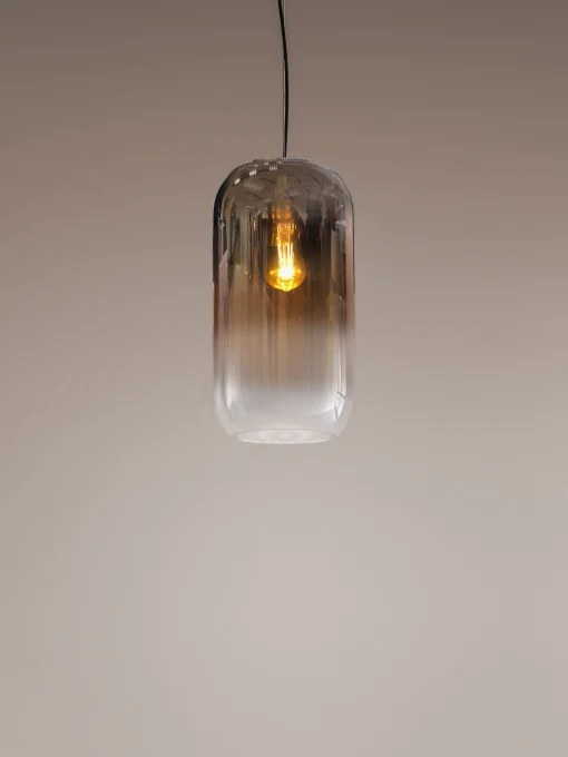 Artemide Pendelleuchte Gople Mini Glas Transparent Metall / Glas - H 29 Cm - Bronze - Transparent Store