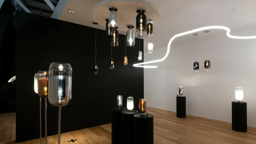 Artemide Pendelleuchte Gople Mini Glas Transparent Metall / Glas - H 29 Cm - Bronze - Transparent Store