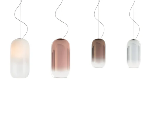 Artemide Pendelleuchte Gople Mini Glas Transparent Metall / Glas - H 29 Cm - Bronze - Transparent Store