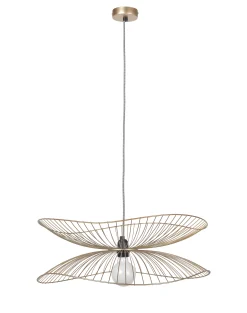 Forestier Pendelleuchte Libellule Small Metall Beige / O 56 Cm X H 20 Cm - Champagner Cheap