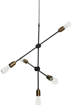 House Doctor Pendelleuchte Molecular Metall Schwarz Gold / H 78 Cm - Messing - Schwarz Shop