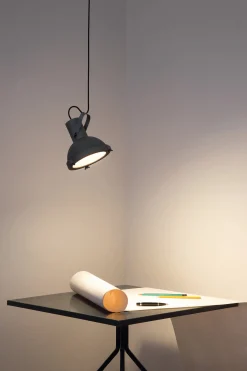 Nemo Pendelleuchte Projecteur 165 Metall Grau Schwarz Von Le Corbusier - Neuauflage Des Originals Von 1954 - Dunkelblau-Anthrazit Shop