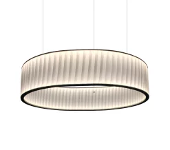 Dix Heures Dix Pendelleuchte Ronde Metall Textil/ Double-Flux-Led - O 80 Cm - Metall - Weis Best Sale