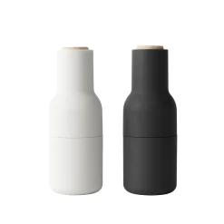 Menu Pfeffer- Und Salzmuhlen-Set Bottle Plastikmaterial Weis Schwarz / 2Er-Set - Soft Touch Silikon - Asche - Buche - Karbon Shop