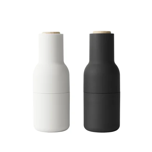 Menu Pfeffer- Und Salzmuhlen-Set Bottle Plastikmaterial Weis Schwarz / 2Er-Set - Soft Touch Silikon - Asche - Buche - Karbon Shop