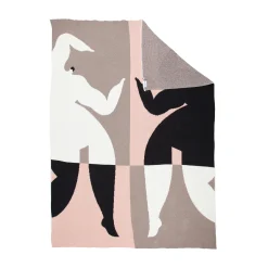 Slowdown Studio Plaid Barnett By Juuli Miettila Textil Rosa / Strickware - 127 X 153 Cm - Beige - Rosa - Schwarz Best Sale
