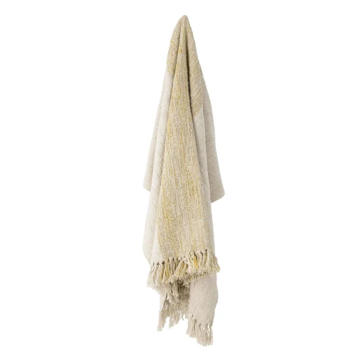Bloomingville Plaid Giuliana Textil Beige / 150 X 125 Cm - Gelb - Natur Flash Sale