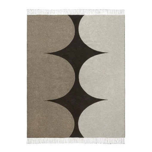 Marimekko Plaid Harka Textil Braun Beige / 130 X 170 Cm - Baumwolle & Wolle - Beige Lin - Braun - Kohle Best