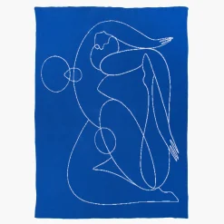 Slowdown Studio Plaid Jacklin By Maggie Stephenson Textil / Strickware - 127 X 153 Cm - Blau New