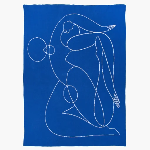 Slowdown Studio Plaid Jacklin By Maggie Stephenson Textil / Strickware - 127 X 153 Cm - Blau New