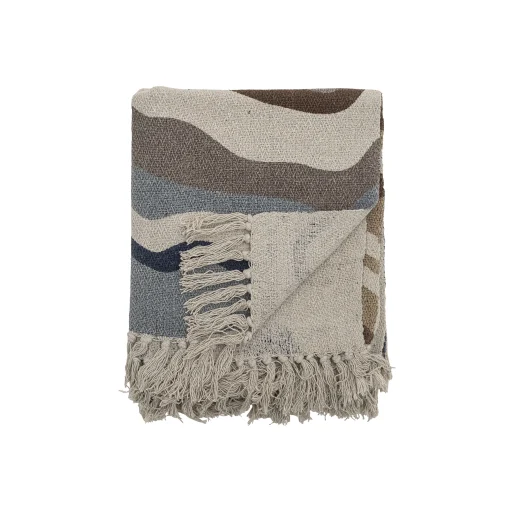 Bloomingville Plaid Stephania Textil / 160 X 130 Cm - Recycelte Baumwolle - Bunt Hot
