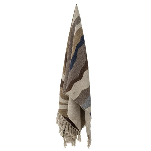 Bloomingville Plaid Stephania Textil / 160 X 130 Cm - Recycelte Baumwolle - Bunt Hot