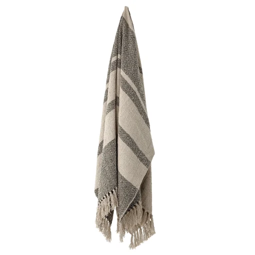 Bloomingville Plaid  Textil Grun Beige / 160 X 130 Cm - Recycelte Baumwolle - Beige - Dunkelgrun Online