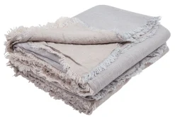 Maison de Vacances Plaid Vice Versa Textil Grau / 140 X 250 Cm - Leinen - Perlgrau Discount