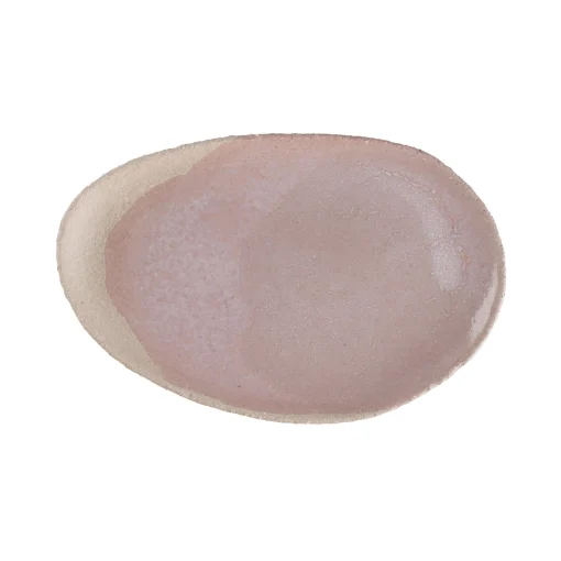 Jars Ceramistes Platte Wabi Keramik/ Oval - 25 X 36 Cm - Handgefertigtes Steinzeug - Rosa Clearance