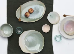 Jars Ceramistes Platte Wabi Keramik/ Oval - 25 X 36 Cm - Handgefertigtes Steinzeug - Rosa Clearance