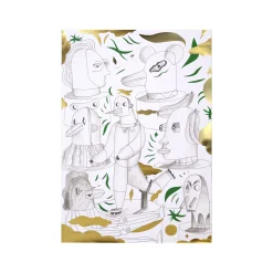 The Wrong Shop Poster Jaime Hayon X  - Animalotheque Papierfaser Grun / 49 X 67,8 Cm - Exklusivitat - Gold - Grun - Weis Store