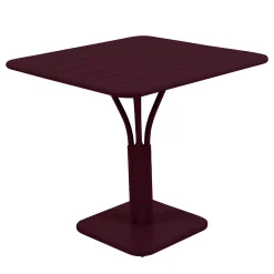Fermob Quadratischer Tisch Luxembourg Metall Rot / 80 X 80 Cm - Mittelfus - Cerise Noire Cheap