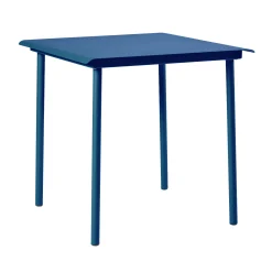 Tolix Quadratischer Tisch Patio Cafe Metall Blau / Edelstahl - 75 X 75 Cm - Meerblau Shop
