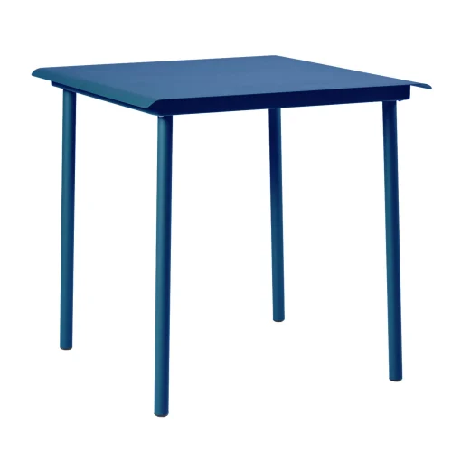 Tolix Quadratischer Tisch Patio Cafe Metall Blau / Edelstahl - 75 X 75 Cm - Meerblau Shop
