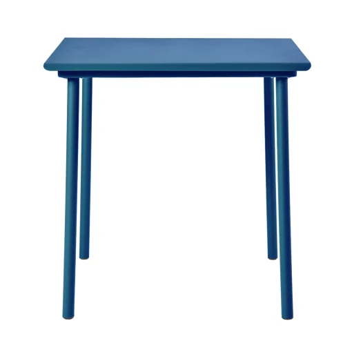 Tolix Quadratischer Tisch Patio Cafe Metall Blau / Edelstahl - 75 X 75 Cm - Meerblau Shop