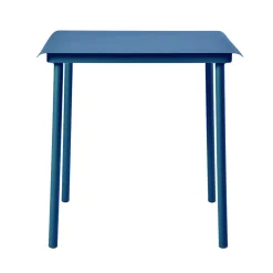 Tolix Quadratischer Tisch Patio Cafe Metall Blau / Edelstahl - 75 X 75 Cm - Meerblau Shop