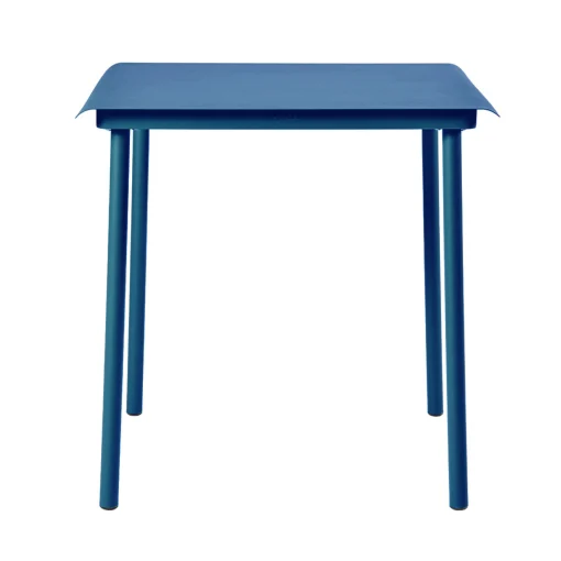 Tolix Quadratischer Tisch Patio Cafe Metall Blau / Edelstahl - 75 X 75 Cm - Meerblau Shop