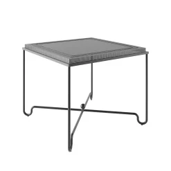 Gubi Quadratischer Tisch Tropique Metall Beige / 90 X 90 Cm - Lochstahl / Mategot, Neuauflage - Anthrazit - Schwarz Fashion
