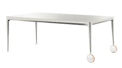 Magis Rechteckiger Tisch Big Will Glas Weis Metall / 200 X 100 Cm - Aluminium Poliert - Weis Fashion