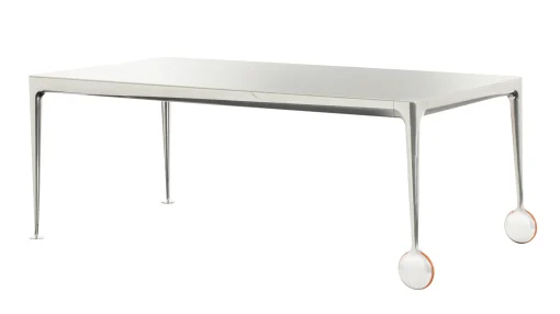 Magis Rechteckiger Tisch Big Will Glas Weis Metall / 200 X 100 Cm - Aluminium Poliert - Weis Fashion