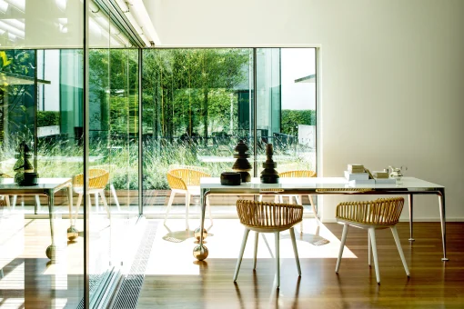 Magis Rechteckiger Tisch Big Will Glas Weis Metall / 200 X 100 Cm - Aluminium Poliert - Weis Fashion
