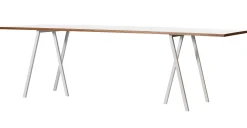 Hay Rechteckiger Tisch Loop Metall Holz B 200 Cm - Weis Outlet