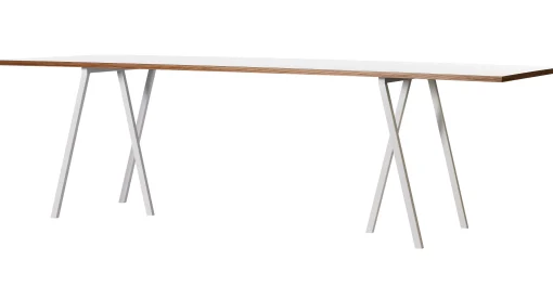 Hay Rechteckiger Tisch Loop Metall Holz B 200 Cm - Weis Outlet