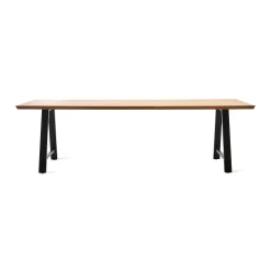 Vincent Sheppard Rechteckiger Tisch Matteo Holz Natur / 215 X 100 Cm - Teakholz & Metall - Schwarz - Teak/ Natur Fashion