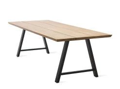 Vincent Sheppard Rechteckiger Tisch Matteo Holz Natur / 215 X 100 Cm - Teakholz & Metall - Schwarz - Teak/ Natur Fashion