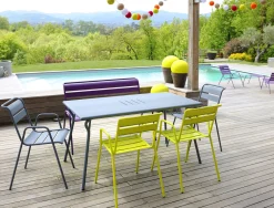 Fermob Rechteckiger Tisch Monceau Metall Grun Grau / 146 X 80 Cm - Fur 6 Personen - Rosmarin Discount