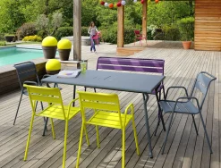 Fermob Rechteckiger Tisch Monceau Metall Grun Grau / 146 X 80 Cm - Fur 6 Personen - Rosmarin Discount