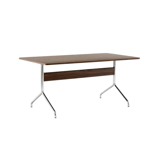 &tradition Rechteckiger Tisch Pavilion Av18 Holz Natur / Holz - 160 X 90 Cm - Nussbaum - Verchromt Outlet