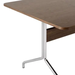 &tradition Rechteckiger Tisch Pavilion Av18 Holz Natur / Holz - 160 X 90 Cm - Nussbaum - Verchromt Outlet